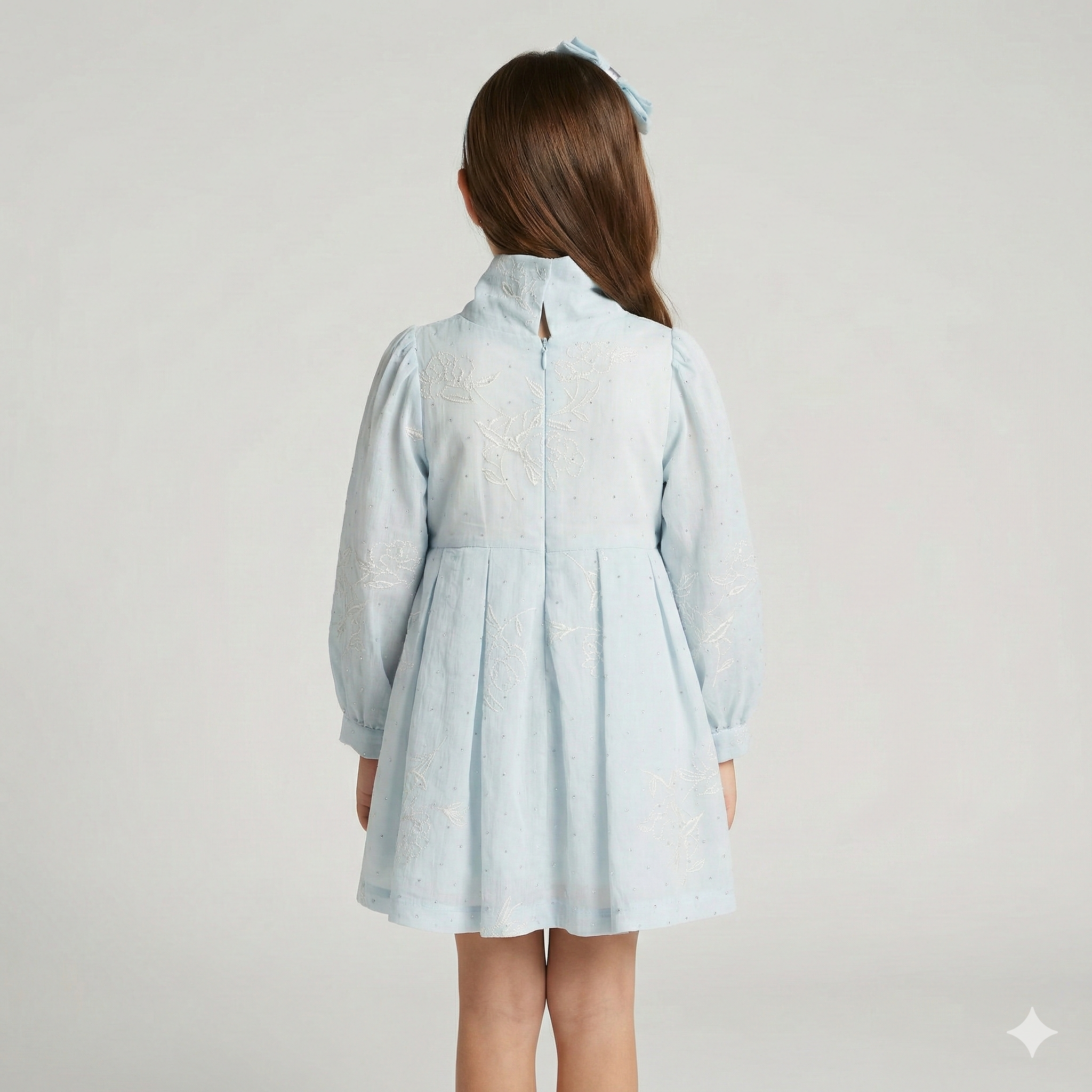 Girls' Sophisticated Embroidered Occasion Dress