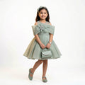 Big Girls Sleeveless Organza Gown with Crystal Bow Accent