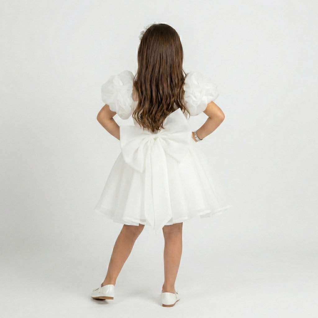 Luxury Girls’ Tiered Chiffon Formal Dress with Statement Rosette