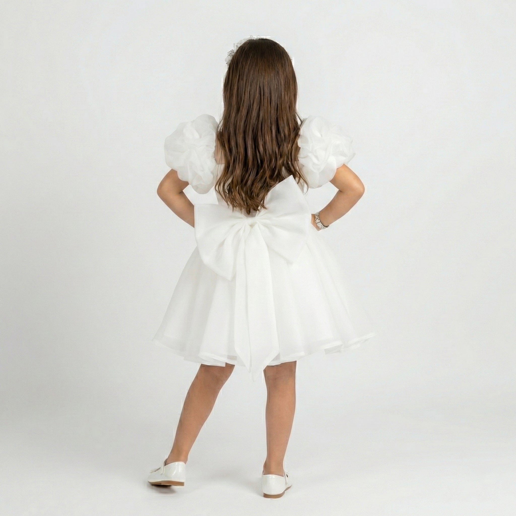 Luxury Girls’ Tiered Chiffon Formal Dress with Statement Rosette