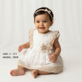 Toddler Girls’ Linen-Blend Lace Tunic & Pleated Short Set – Beige & White