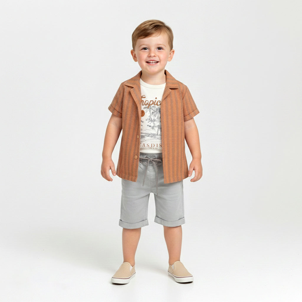 Boys 3-Piece Tropical Stripe Set