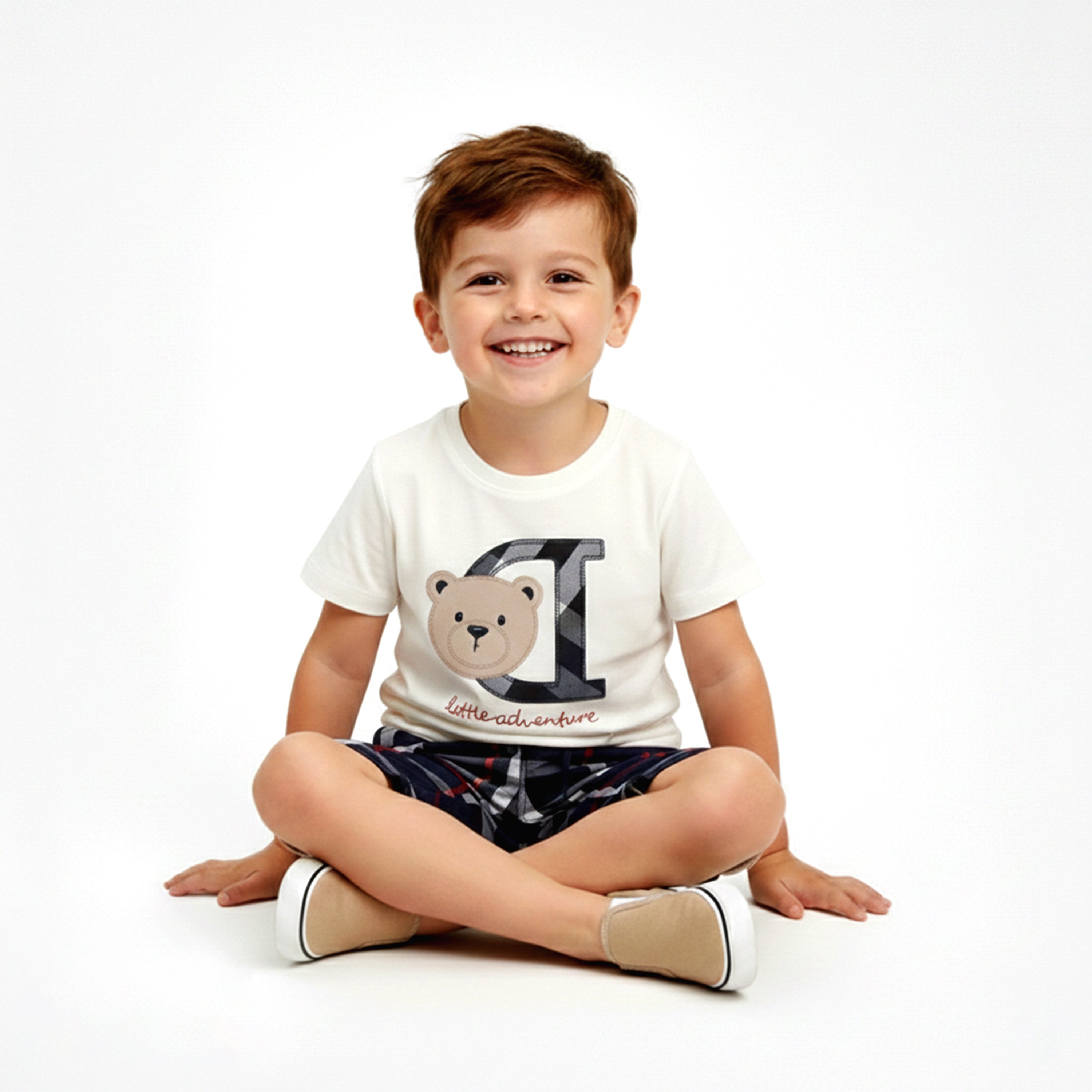 Toddler Boys’ Adventure-Ready Plaid & Red Shirt 3-Piece Set