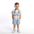 Toddler Boy’s Adventure-Ready Plaid Shirt & Bear Set