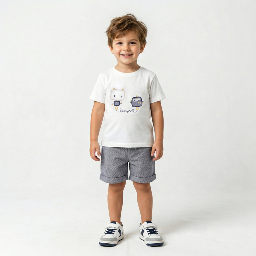 Toddler Boy’s Casual Navy Shirt & Adventure Short Set
