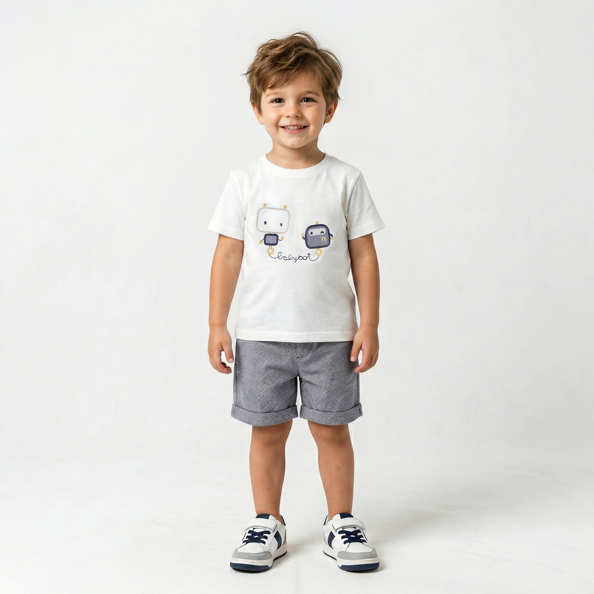 Toddler Boy’s Casual Navy Shirt & Adventure Short Set
