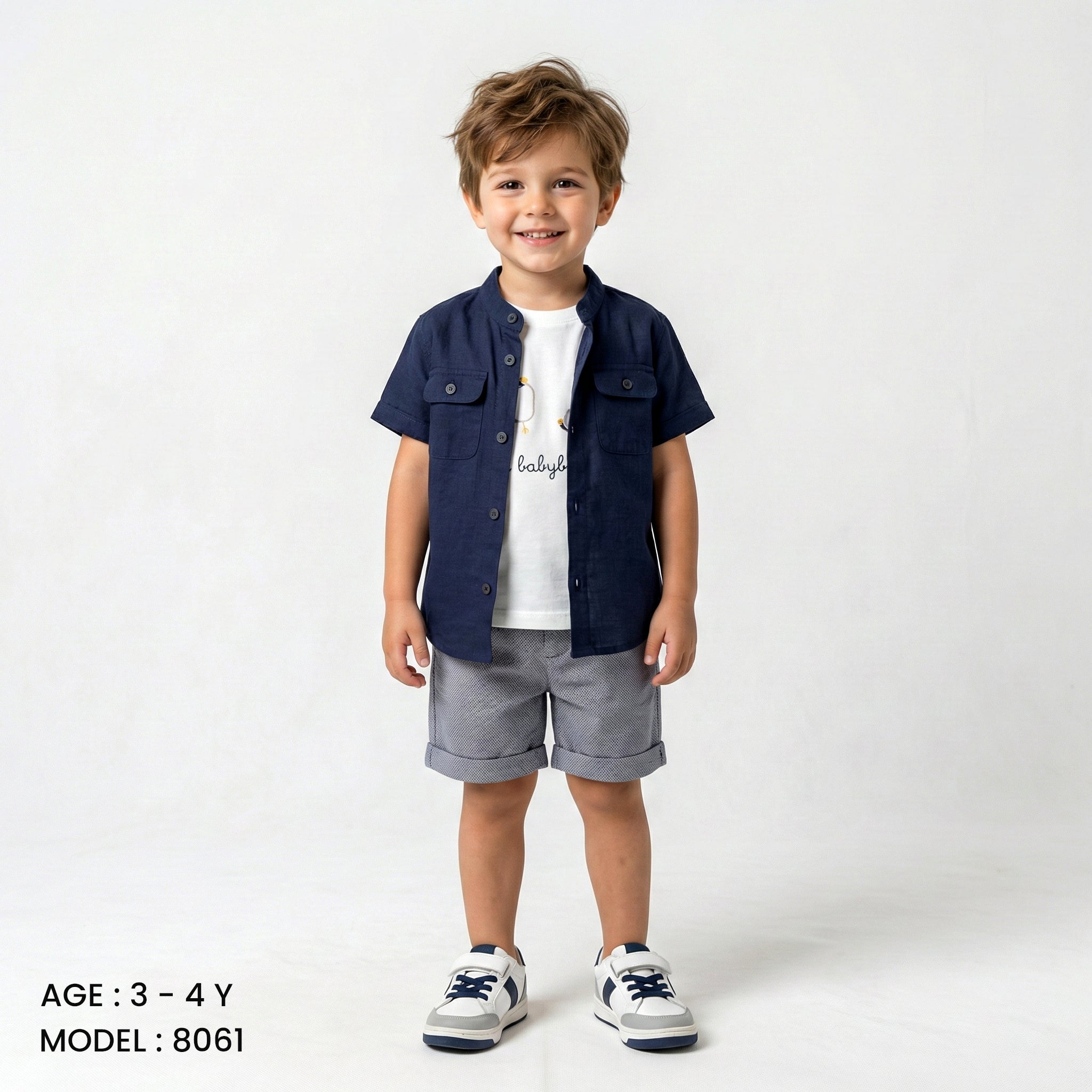 Boys' 3-Piece Smart-Casual Set with Short-Sleeve Button Down & Graphic Tee