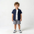 Toddler Boy’s Casual Navy Shirt & Adventure Short Set