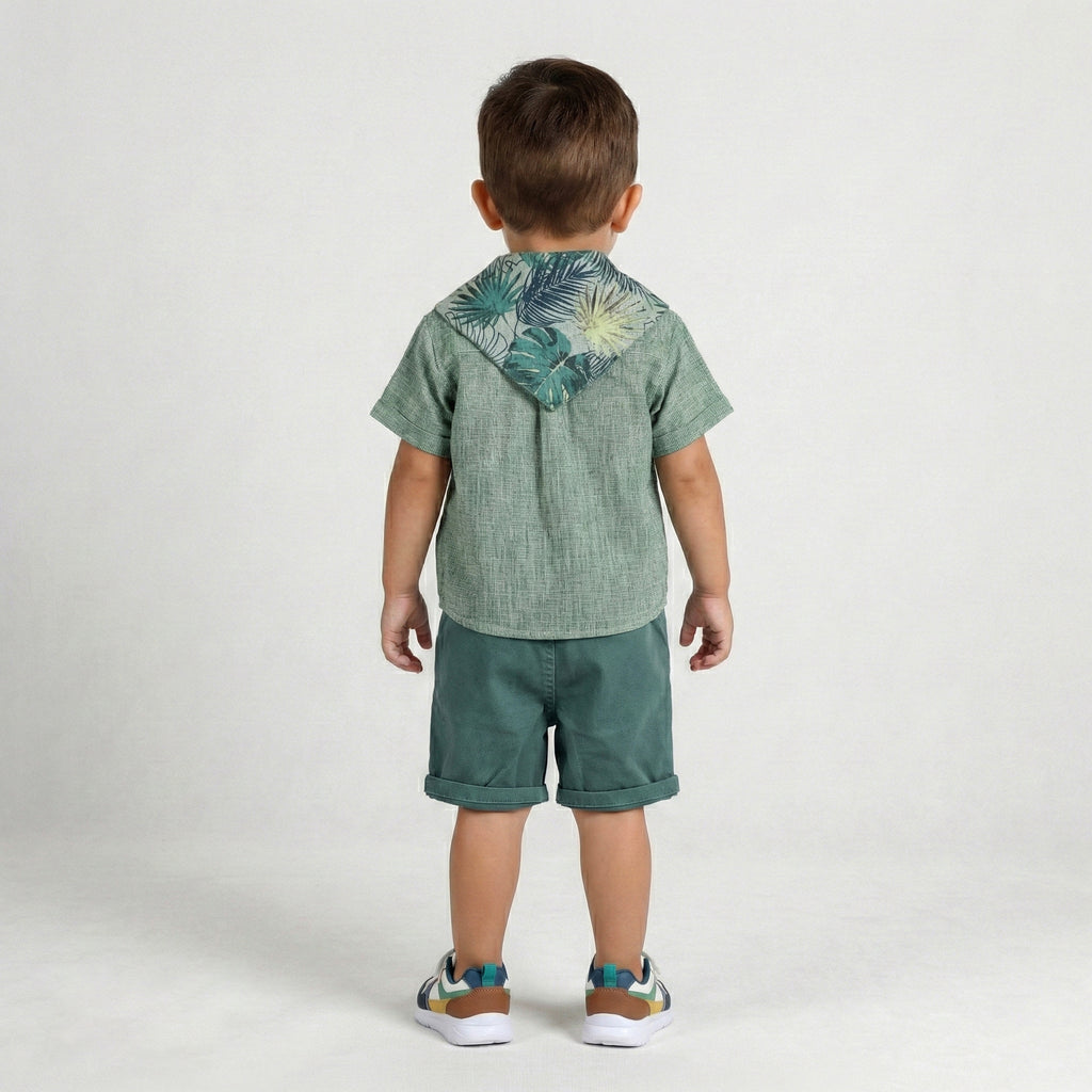 Toddler Boy’s Boutique Tropical Scarf & Tailored Short Set