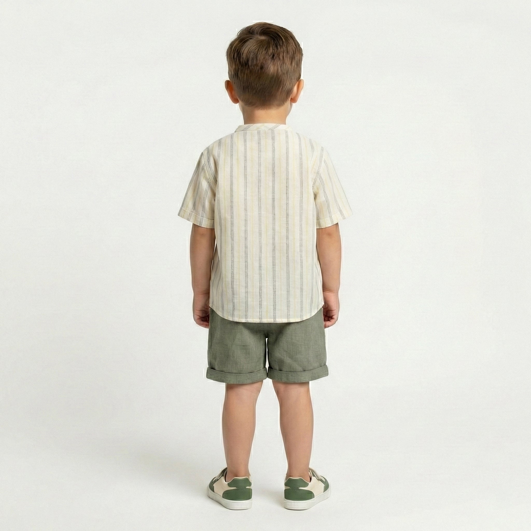 Toddler Three-Piece "The Original" Bear Tee & Tailored Olive Shorts