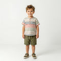 Toddler Boy’s Adventure-Ready Striped Henley & Olive Short Set