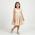 Girls' Sophisticated Satin Formal Dress with Structural Bow Details