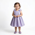Girls' Satin Bow-Shoulder Party Dress