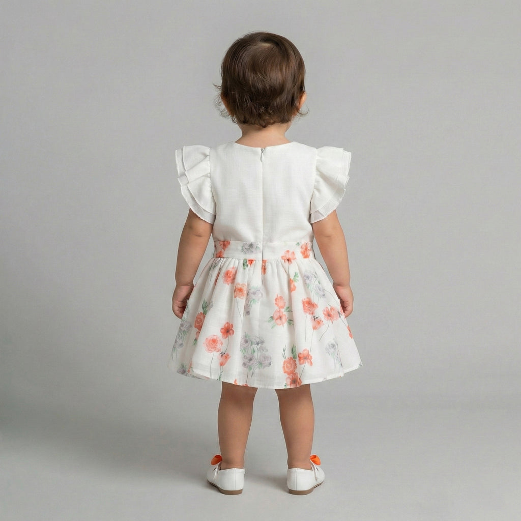 Toddler Floral-Embroidered Tulle Party Dress