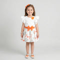 Girls' Whimsical Lace-Bodice Tulle Dress with Scalloped Hem