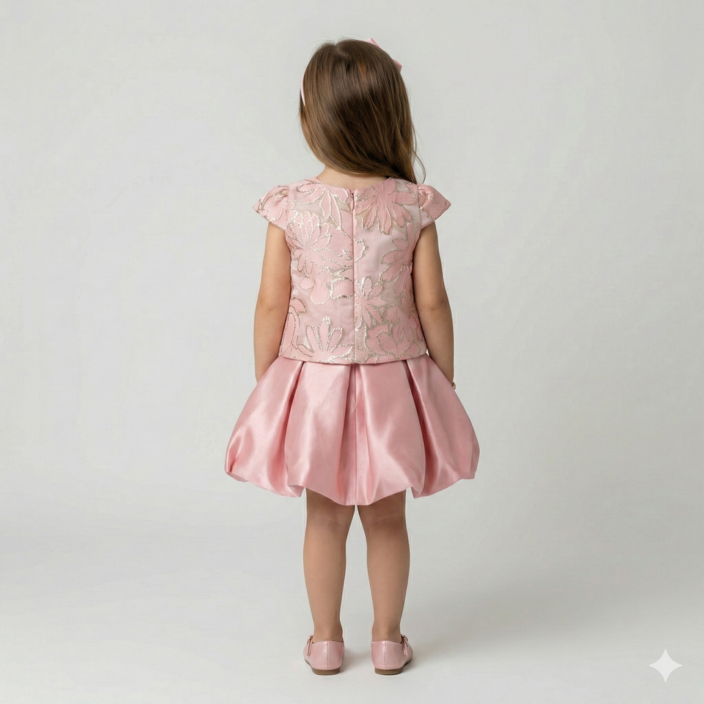 Girls' Whimsical Tiered Tulle Occasion Dress with Satin Accents