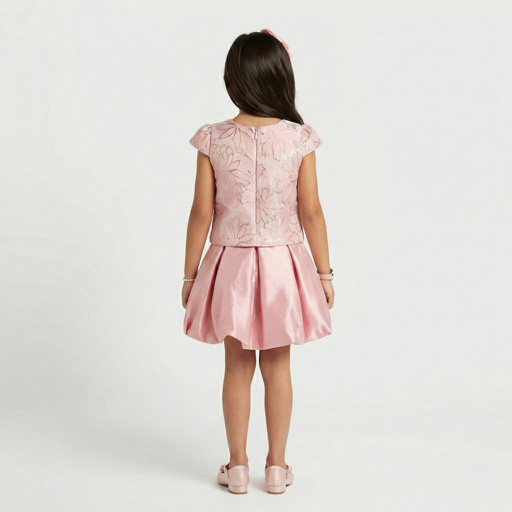 Girls' Sophisticated Tiered Tulle Formal Dress with Bow Waist