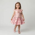 Girls' Whimsical Tiered Tulle Occasion Dress with Satin Accents