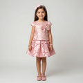 Girls' Elegant Satin & Ruffled Tulle Gala Dress