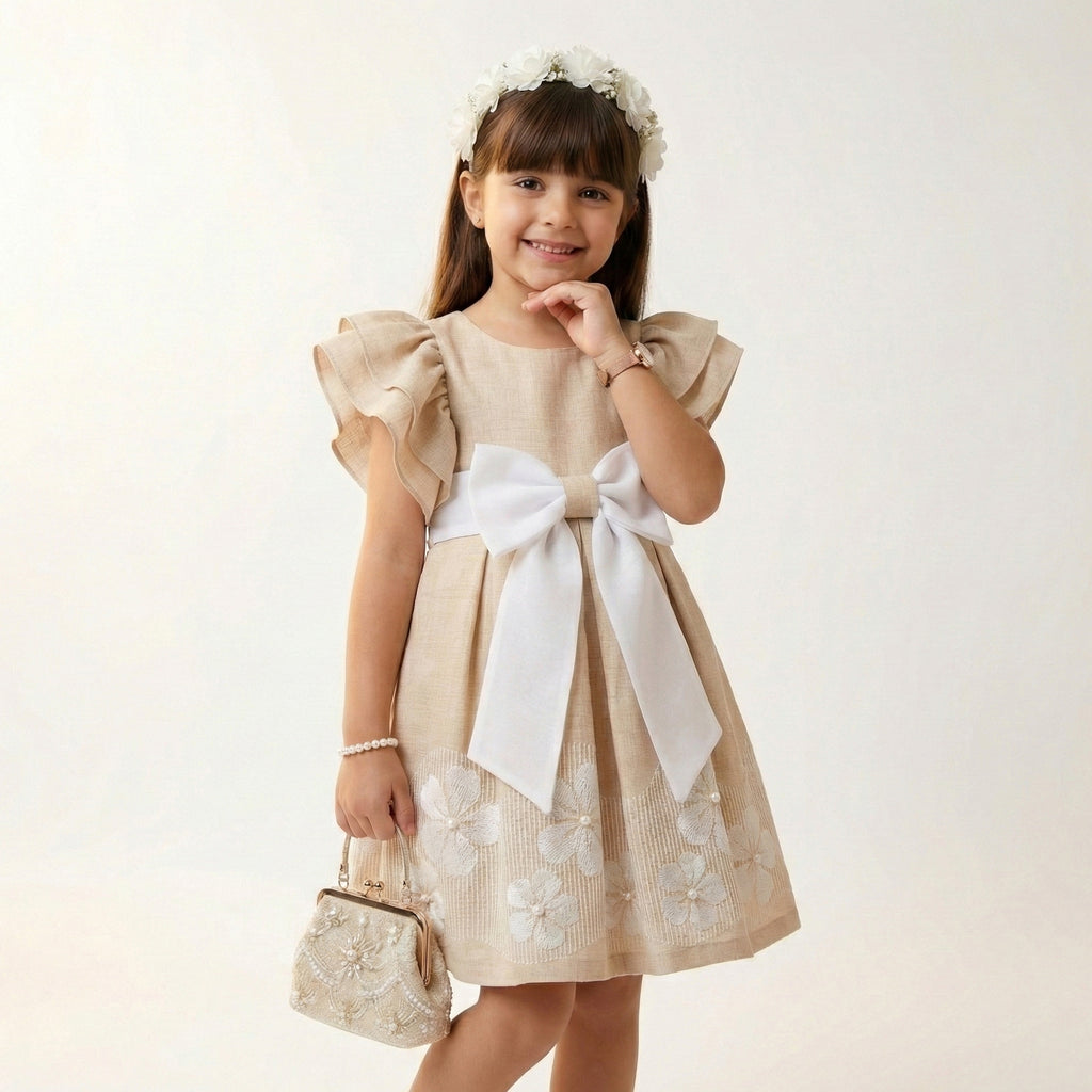 Girls Frock Baige FLZ-03