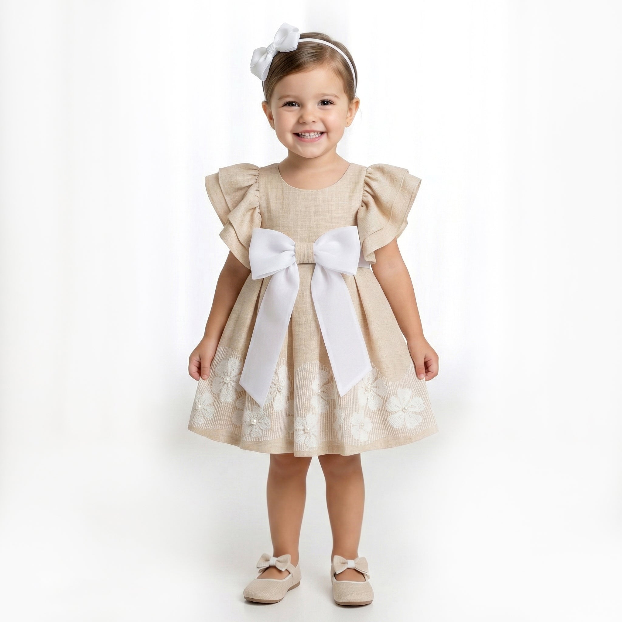 Girls Frock Baige FLZ-03