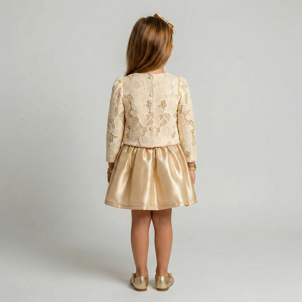 Luxe Satin Party Gown with Crystal Embellished Rosette
