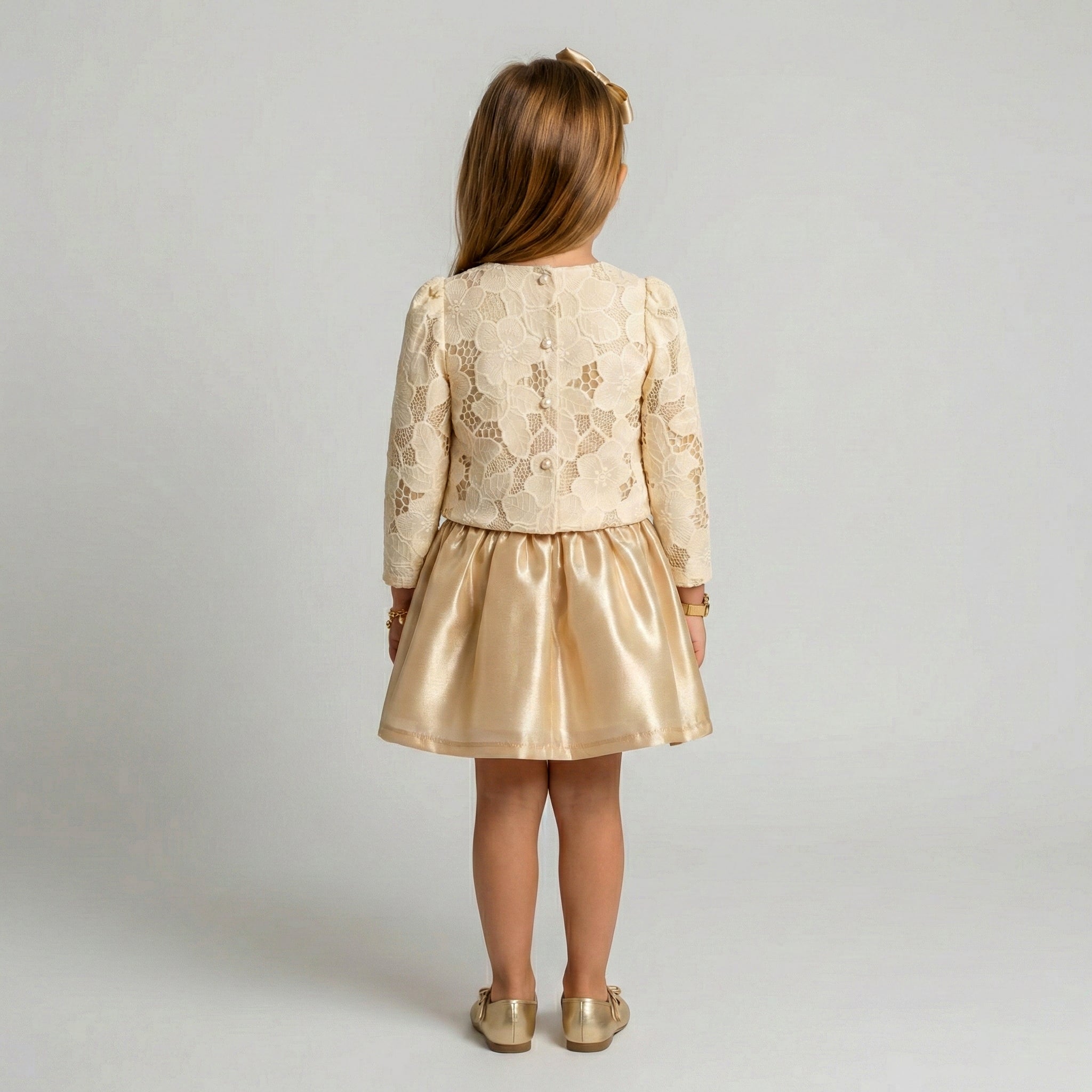 Luxe Satin Party Gown with Crystal Embellished Rosette