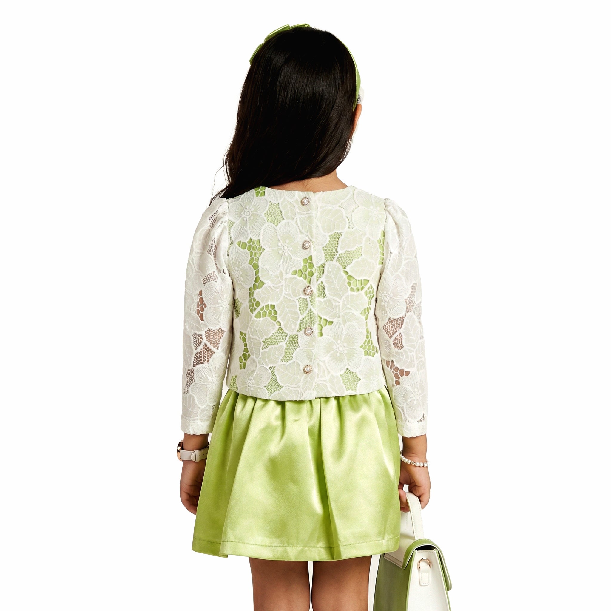 Big Girls Sophisticated Lace & Satin Party Set – Premium Occasion Wear