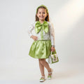 Girls Sage Green Lace & Satin Ensemble – Elegant Formal Party Set