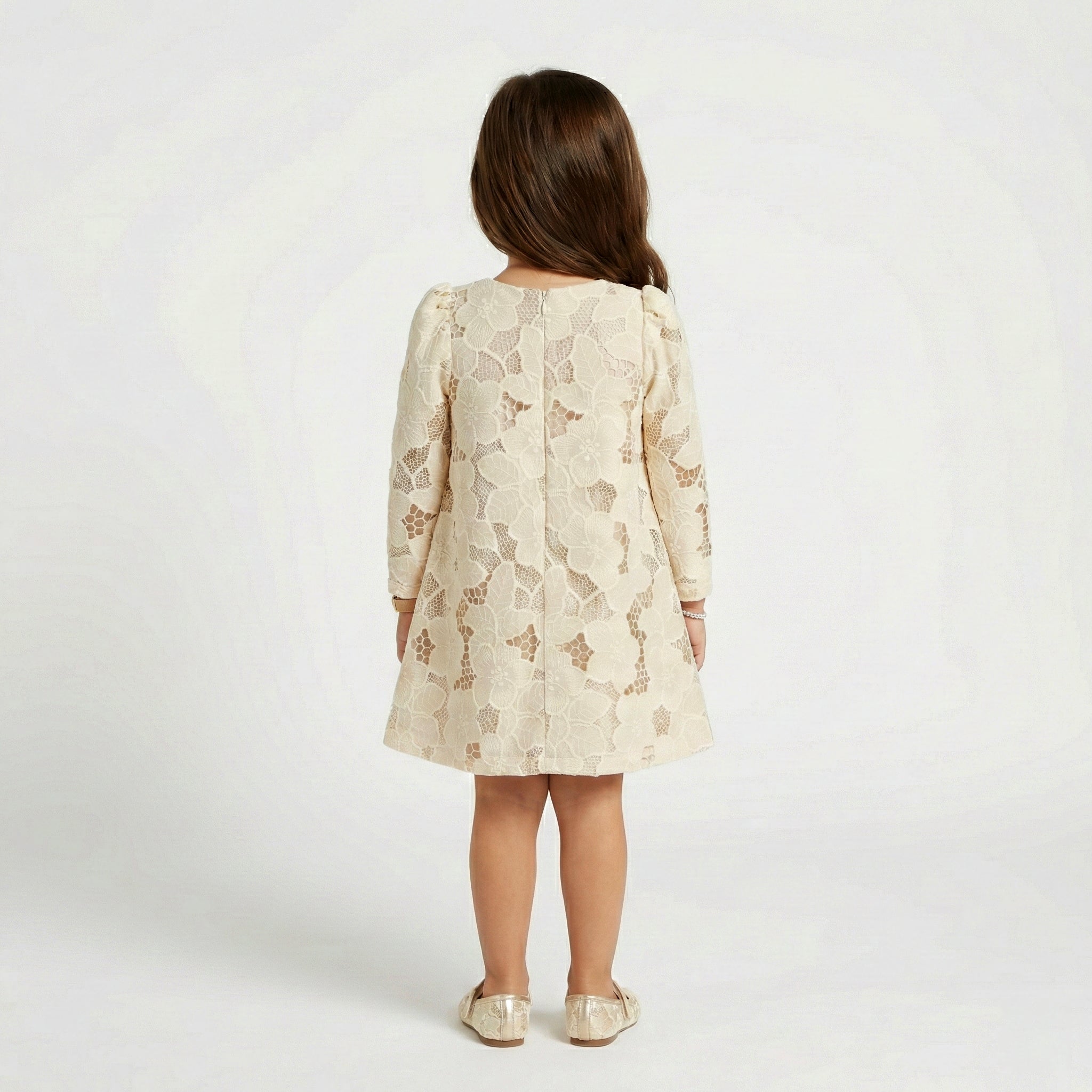 Girls' Flora Embroidered Lace Dress with Statement Satin Bow