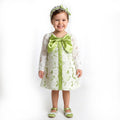 Toddler Girls Floral Lace Dress – Sage Green & White Occasion Outfit