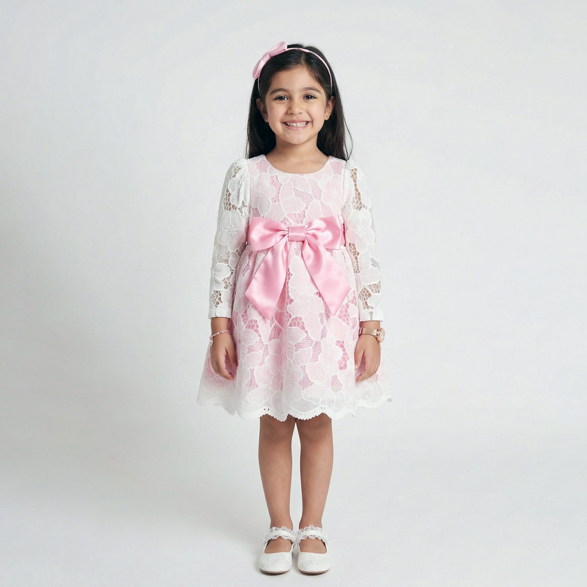 Girls' Artisanal Embroidered Organza & Lace