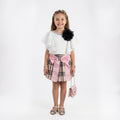 Big Girls Boutique Tartan Skirt Set – Premium 2-Piece Flutter Sleeve Outfit
