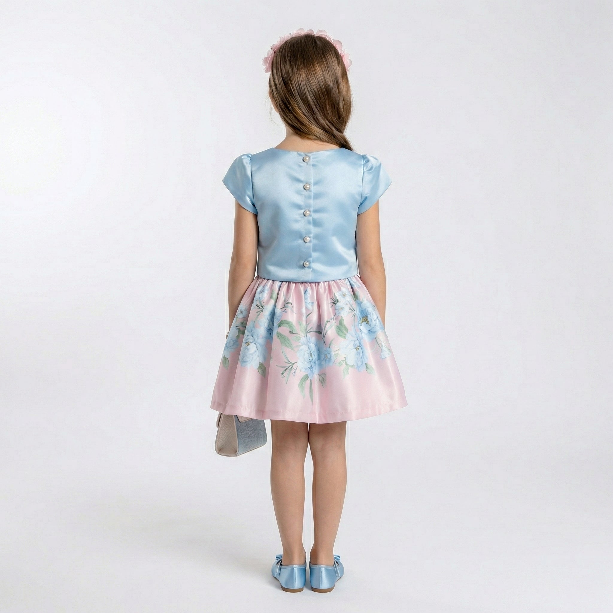 Girls Dress Blue-Pink