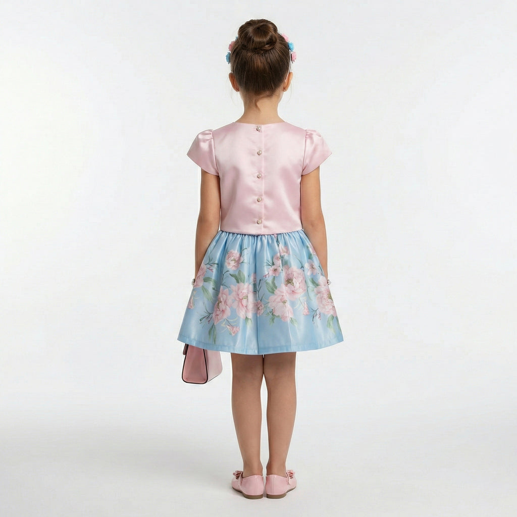 Big Girls Boutique Satin & Floral Set – Premium Formal Two-Piece Outfit