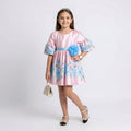 Big Girls Floral Bell-Sleeve Satin Dress – Premium Special Occasion Ensemble