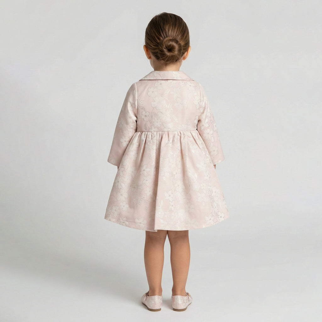 Girls’ Formal Floral Bow-Detail Dress