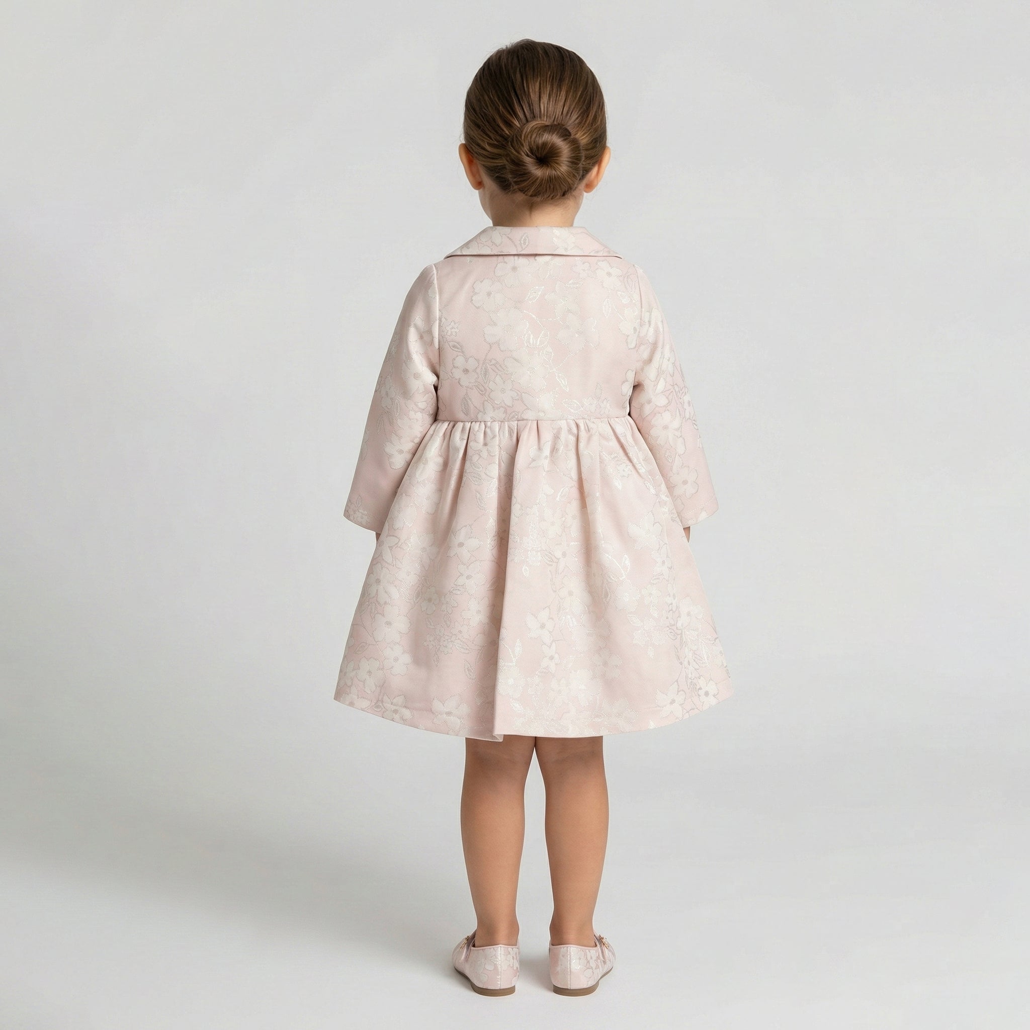 Girls’ Formal Floral Bow-Detail Dress