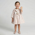 Girls’ Formal Floral Bow-Detail Dress