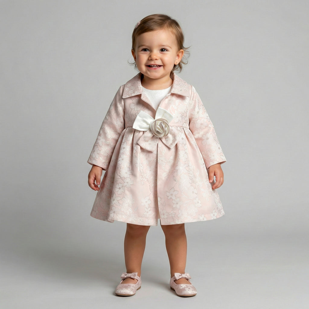 Toddler Floral Jacquard Coat-Style Dress