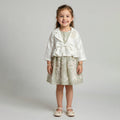 Girls' Genevieve Cropped Satin Blazer & Botanical Dress Set