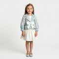 Girls' Structured Occasion Coat with Dimensional Floral Accent