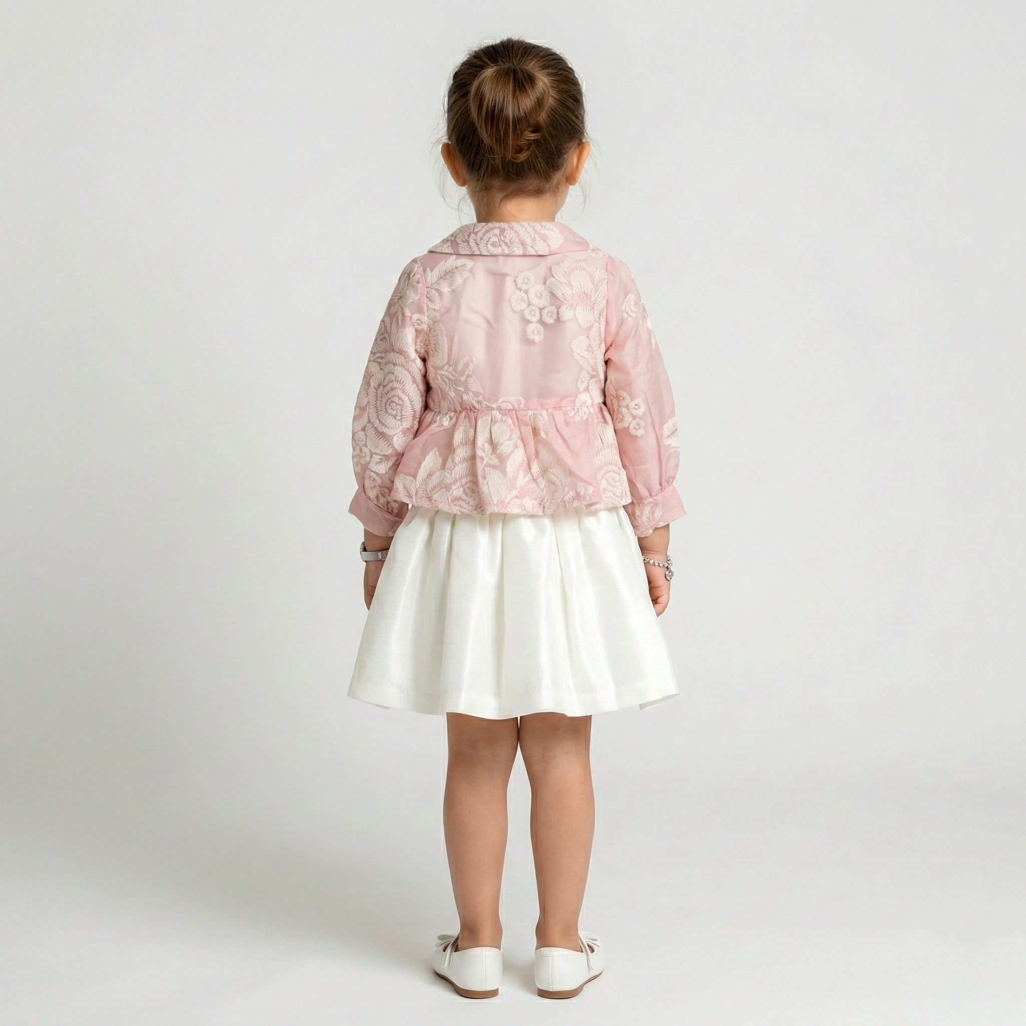 Girls' Aurelia 3D Rose-Embossed Organza Series