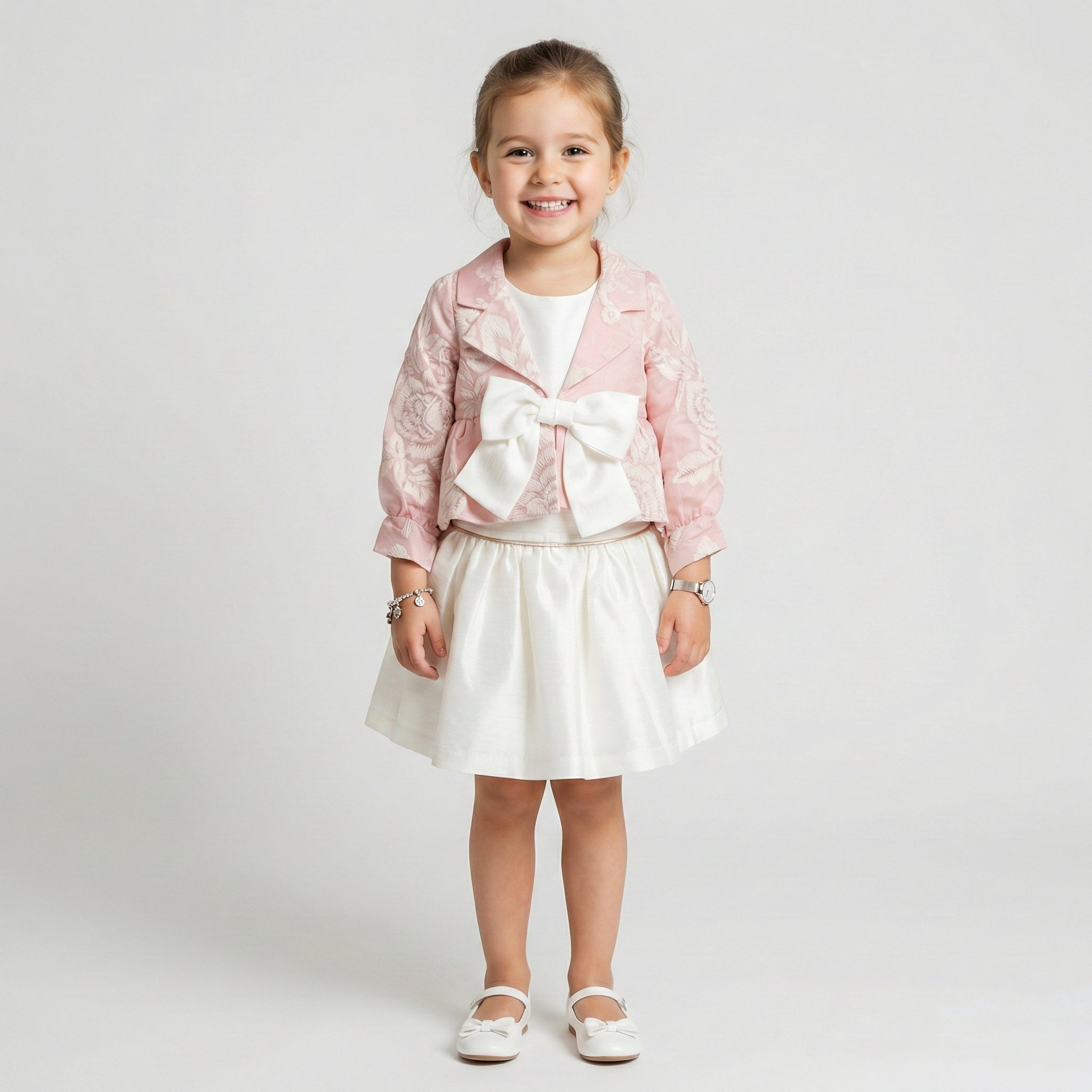 Girls' Aurelia 3D Rose-Embossed Organza Series