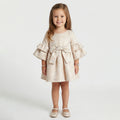 Girls’ Floral Jacquard Bow-Front Dress