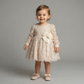 Baby & Toddler Floral Flocked Mesh Dress with Oversized Rosette
