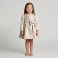 Toddler Satin Shawl-Collar Party Dress with Statement Bow