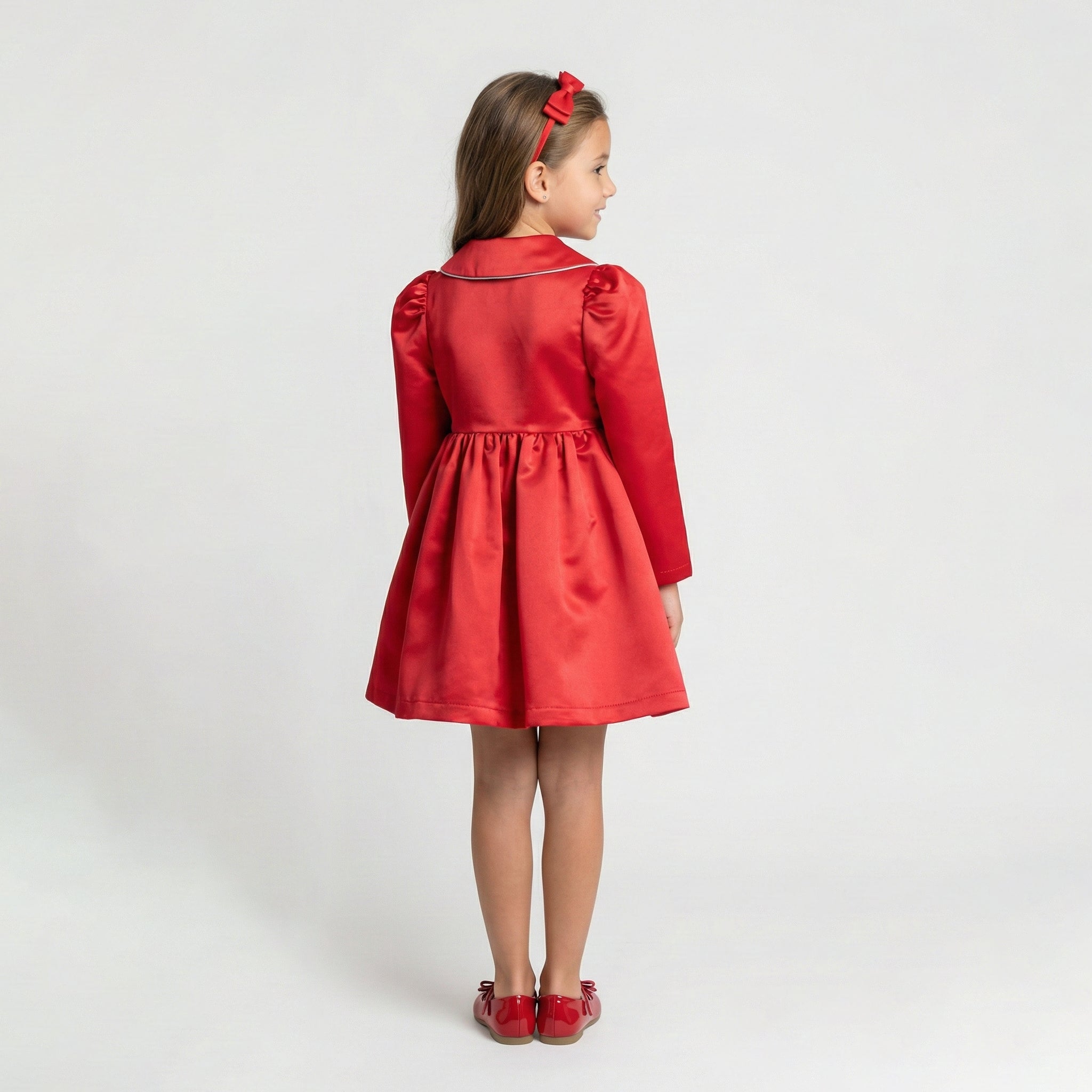 Girls' Isabella Satin Wrap-Front Coat Dress