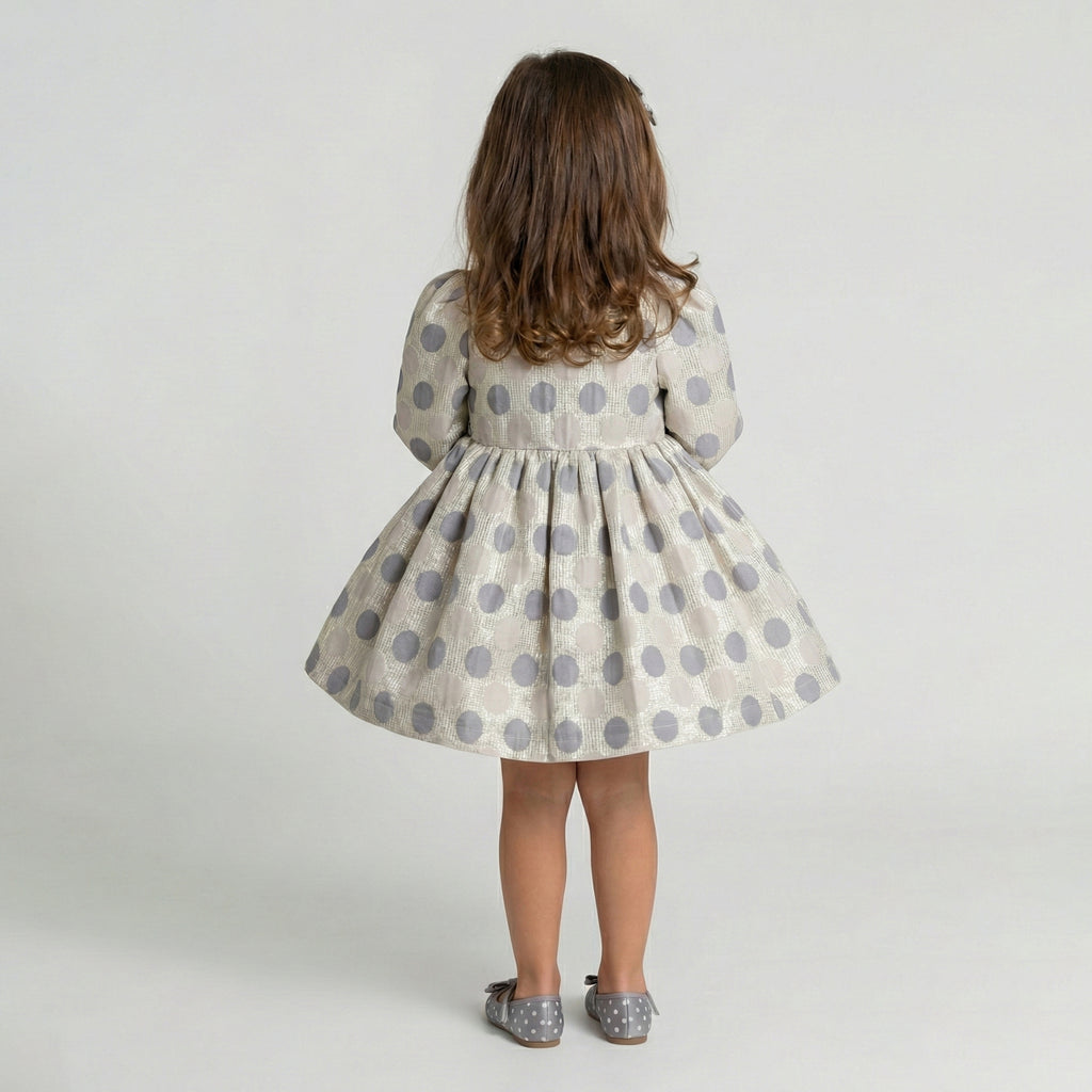 Girls’ Polka-Dot Fit-and-Flare Dress with Waist Bow