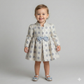 Toddler Polka-Dot Celebration Dress with Bow Detail